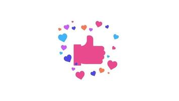 Colorful Hearts and Likes with Pop up Effects