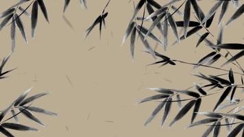 feuilles de bambou se balançant sur un fond gris video