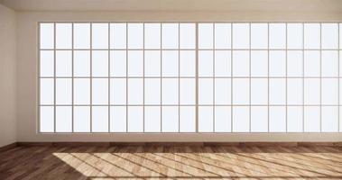 quarto vazio moderno com uma parede de janela e piso de madeira video