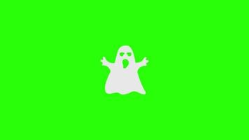 animation de fantômes d'halloween sur écran vert video