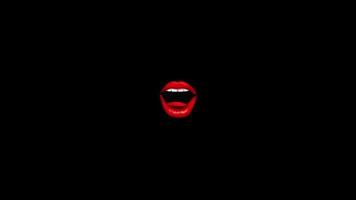 Frauenmund mit Lippenstift, der Hintergrundschleife zoomt video