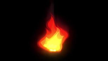 Cartoon Fire Fx Animation With Flames Burning Loop video