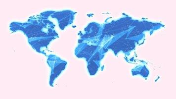 animación de fondo de tecnología global de mapa del mundo video