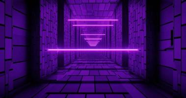 Seamless loop of 3d neon corridor. video