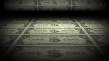 Quantitative Easing With Dollar Bills Print 3d Animation