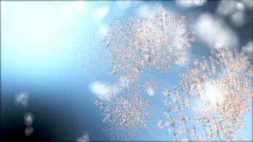 fiocchi di neve che cadono bokeh video