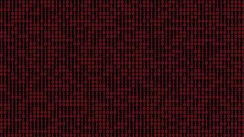 fundo digital de código binário vermelho video
