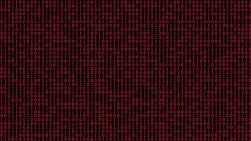 Red binary code digital background video