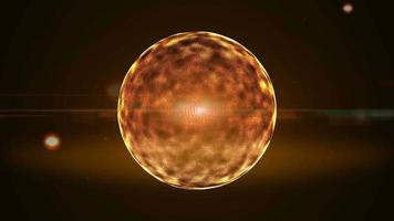 abstrakter Hintergrund des dunkelgoldgelben Teilchenkreises video