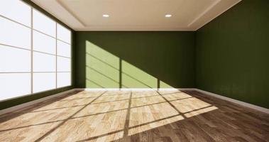 Room Interior Design with Green Wall and Wooden Floor video