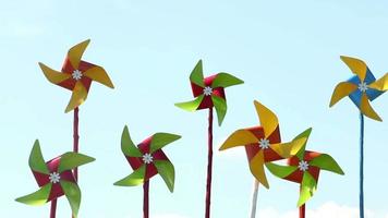 Multi Colored Pinwheels Spinning video