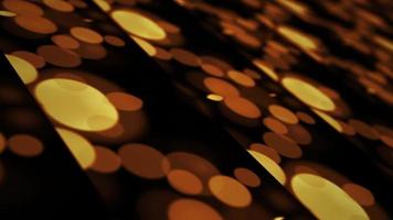 Golden bokeh 3D mosaic grid background looping animation video