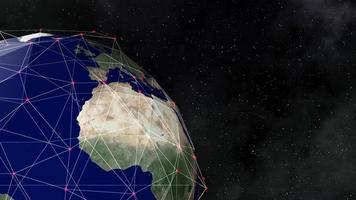 der Planet Erde im Weltraum mit einem Plexus-Netzwerk video