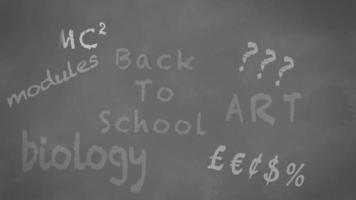 School Keywords on Chalkboard video