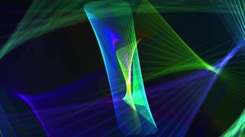 loop modern färgglada fluorescerande våg för teknik bakgrund video