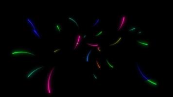 setas de néon de arco-íris movendo-se aleatoriamente video