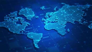 conexões de negócios digitais do mapa mundial video