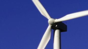 A Wind Turbine On A Clear Blue Sky video