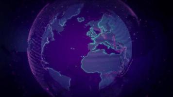 Purple Cyber World Network Background