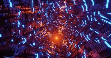 nahtlose Schleifenbewegung des Science-Fiction-Tunnels aus Metall