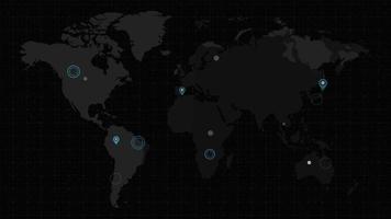 ícone de avião com fundo animado do mapa mundial video