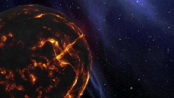 Burning Planet in Space
