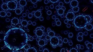 vírus azul abstrato
