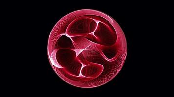 palla di rete metallica di energia rossa con canale alfa
