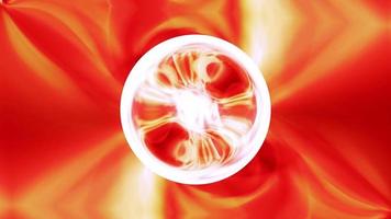 Boule d'énergie futuriste jaune-orange-rouge tournant