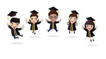 Kids action Diploma certificate and congratulations. video