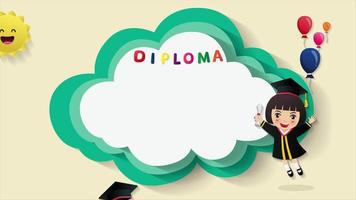 Kids Diploma certificate background. video
