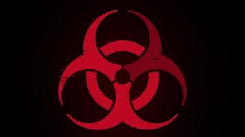 Digital biohazard warning and noise glitch effect. video