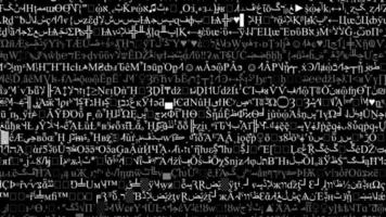 un écran de texte de formule et de code de défilement video