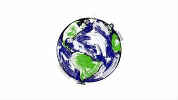 geanimeerde planeet aarde schets video