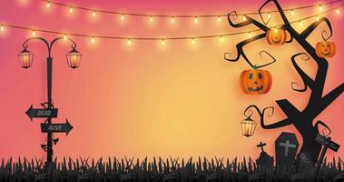 halloween-achtergrond met een papieren ambachtelijke animatie video