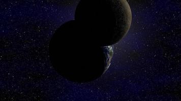 de aarde en de maan in de ruimte video