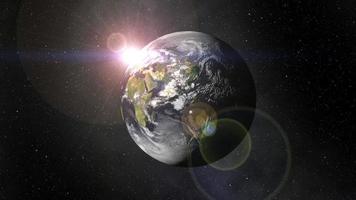 la planète terre tournant dans un espace étoilé video