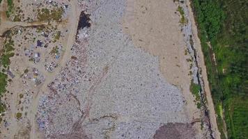 Aerial drone view of landfill  video