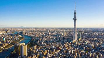 Tokio-Stadt während des Sonnenaufgangs bei Tokio, Japan video