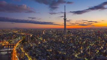 zonsondergang in tokyo, japan video