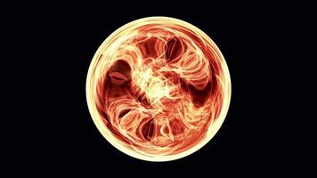 loop de fogo plasma energia esfera isolada canal alfa video