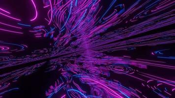 Abstract glowing neon forms and shapes flying through space  VFX CGI video