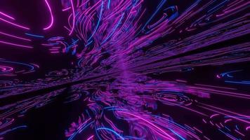 Abstract glowing neon forms and shapes flying through space  VFX CGI video