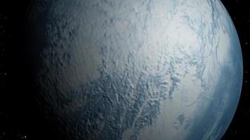 survol d'une planète abstraite dans l'espace extra-atmosphérique video