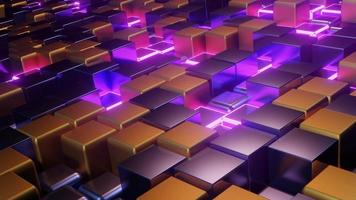 Moving Neon Cubes Grid DJ Loop video