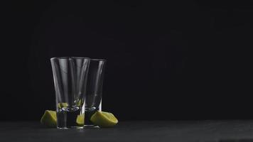 Tequila in zwei Gläser gießen video