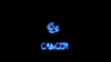 Cancer Text and Zodiac Symbol