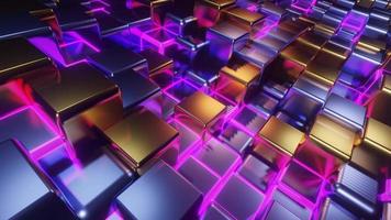 cubes grid dj loop con cubi al neon rosa video