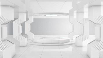 futuristisches Tunnellabor und Bühnenzentrum, 4k