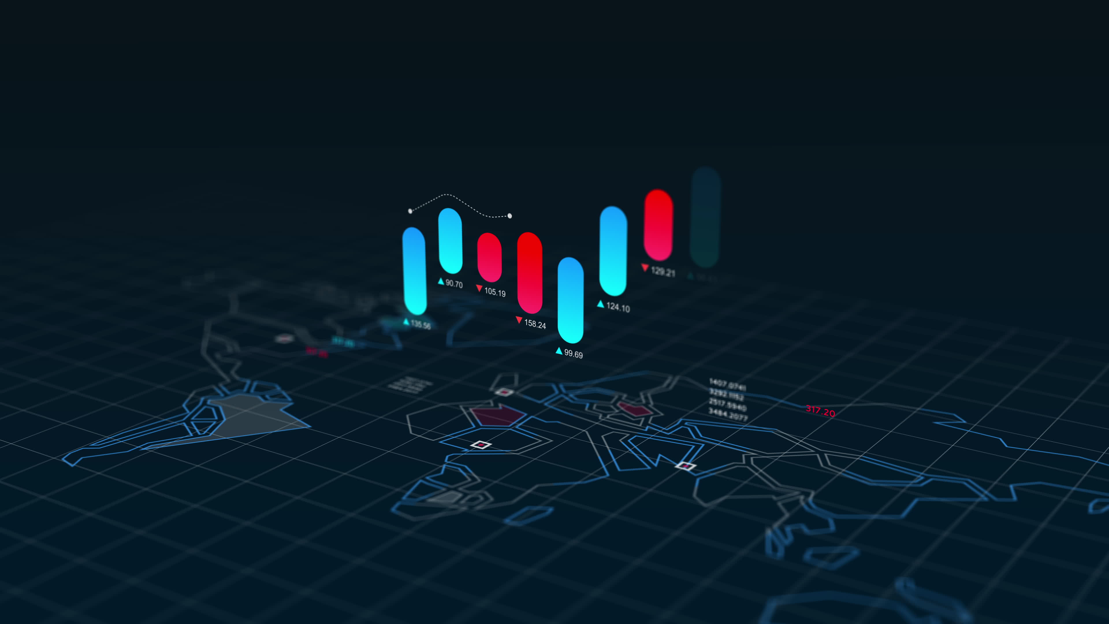 Graphs and charts information over world map background, 4k 2020562 ...